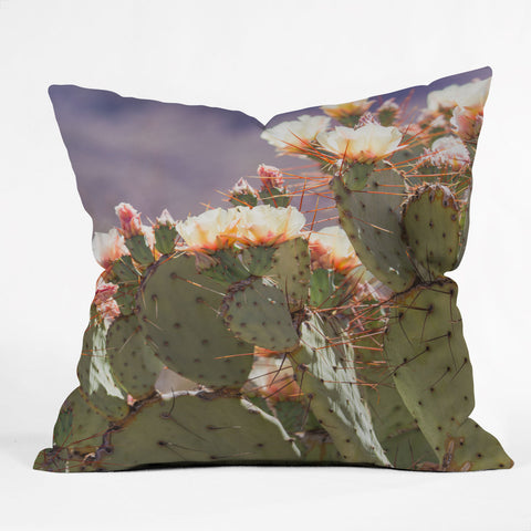 Ann Hudec Prickly Pear Blooms I Outdoor Throw Pillow