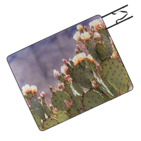 Ann Hudec Prickly Pear Cactus Blooms Picnic Blanket