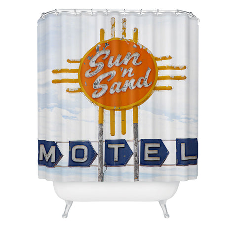 Ann Hudec Route 66 Sun n Sand Motel Shower Curtain