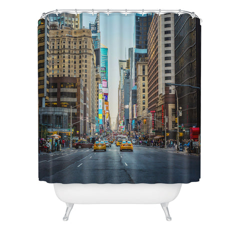 Ann Hudec Sunset Over 7th Ave NYC Shower Curtain