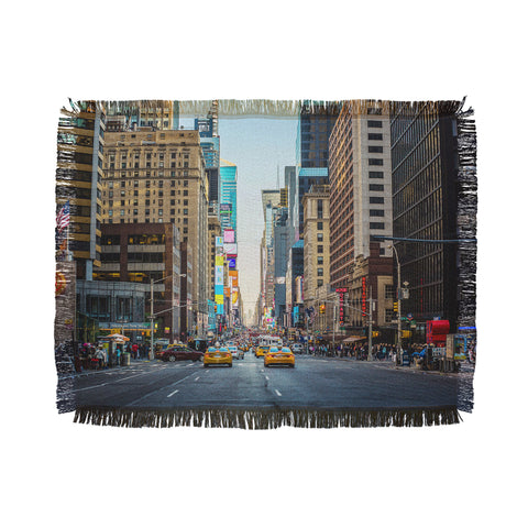 Ann Hudec Sunset Over 7th Ave NYC Throw Blanket