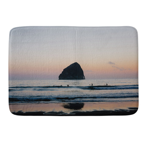 Ann Hudec Sunset Surfers Oregon Coast Memory Foam Bath Mat