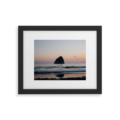 Ann Hudec Sunset Surfers Oregon Coast Framed Art Print