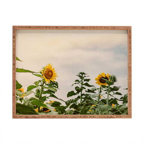 Ann Hudec Texas Sunflower Field Rectangular Tray