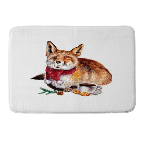 Anna Shell Coffee Fox Memory Foam Bath Mat
