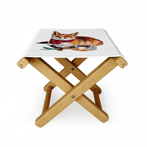 Anna Shell Coffee Fox Folding Stool