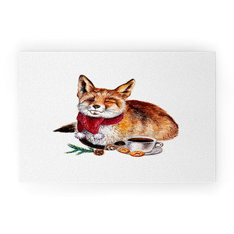 Anna Shell Coffee Fox Welcome Mat