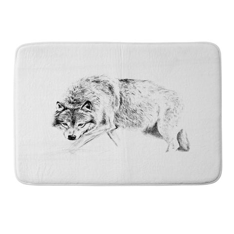 Anna Shell Crouching wolf pencil Memory Foam Bath Mat