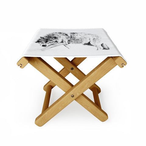 Anna Shell Crouching wolf pencil Folding Stool
