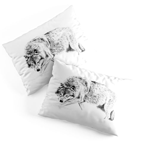 Anna Shell Crouching wolf pencil Pillow Shams