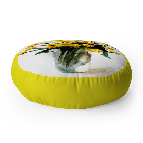 Anna Shell Dandelions watercolor Floor Pillow Round