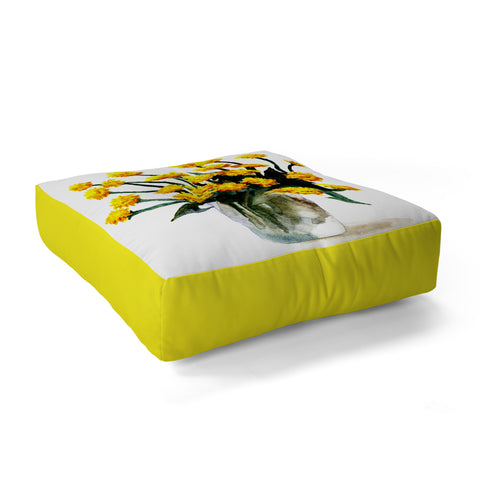 Anna Shell Dandelions watercolor Floor Pillow Square