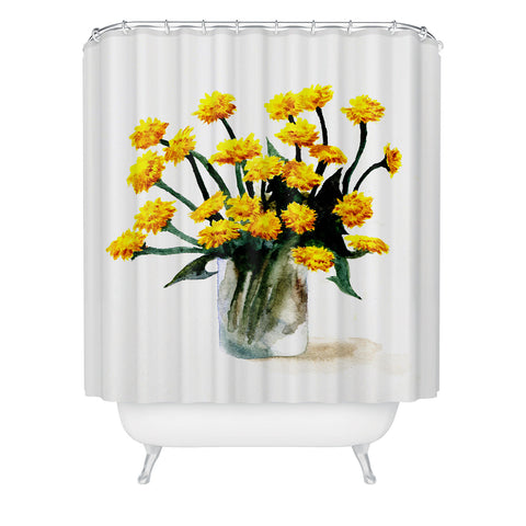 Anna Shell Dandelions watercolor Shower Curtain