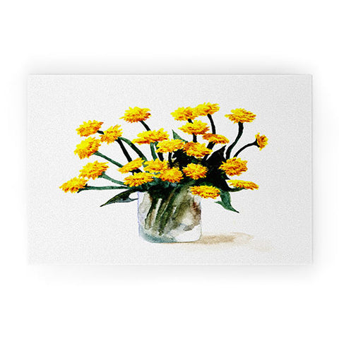 Anna Shell Dandelions watercolor Welcome Mat