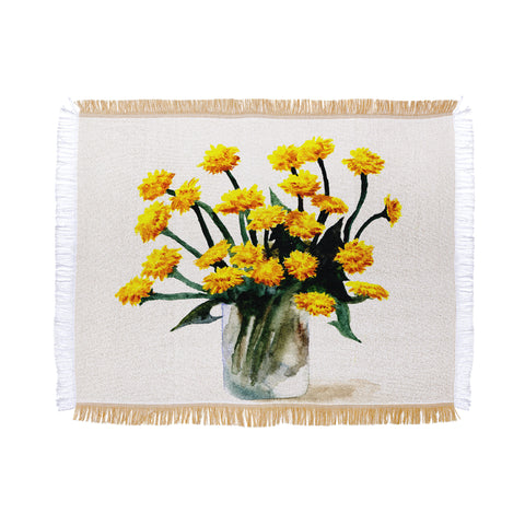 Anna Shell Dandelions watercolor Throw Blanket
