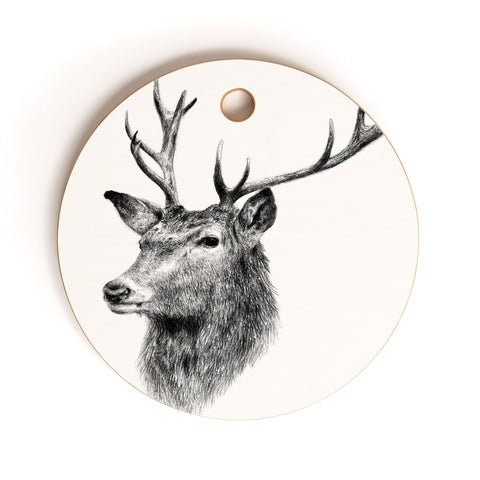 Anna Shell Deer horns Cutting Board Round