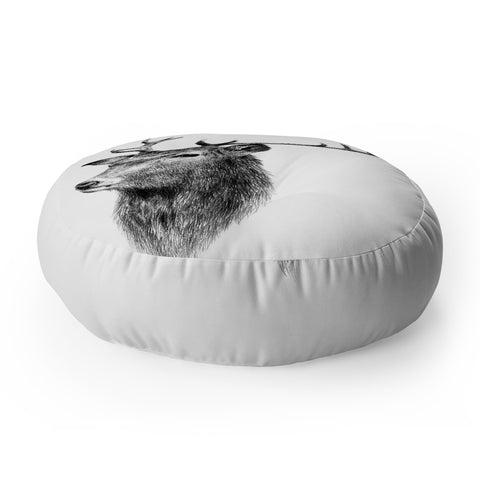 Anna Shell Deer horns Floor Pillow Round