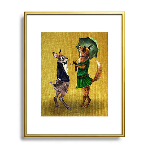 Anna Shell Fox and Hare Metal Framed Art Print