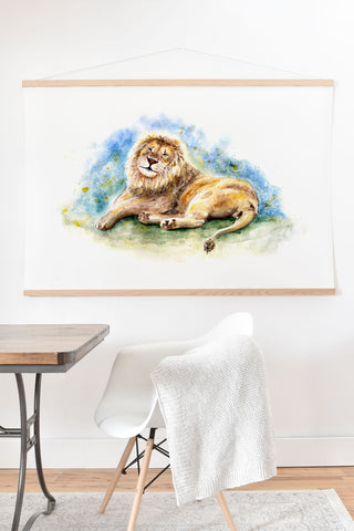 Anna Shell Lazy lion Art Print And Hanger