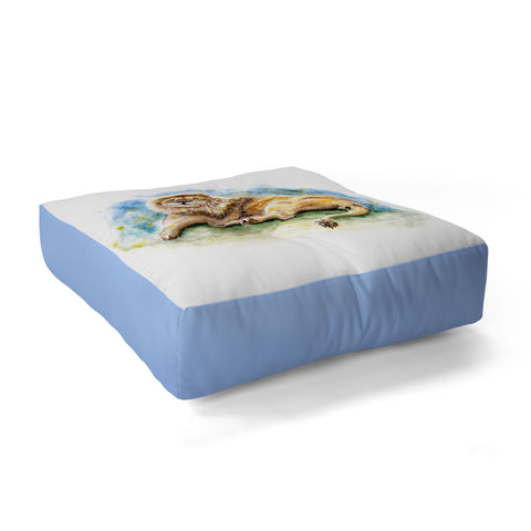 Anna Shell Lazy lion Floor Pillow Square