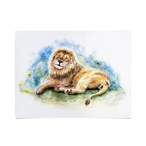 Anna Shell Lazy lion Poster