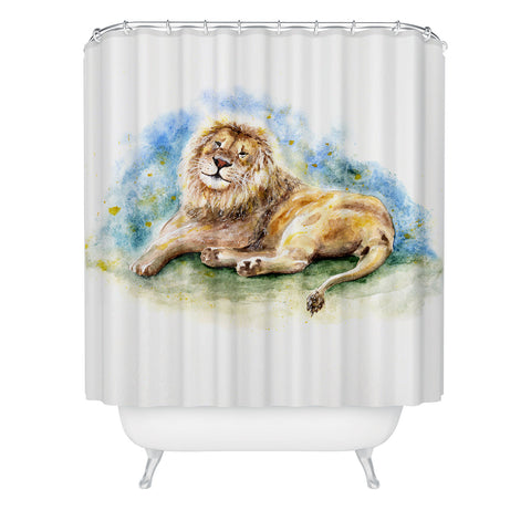 Anna Shell Lazy lion Shower Curtain