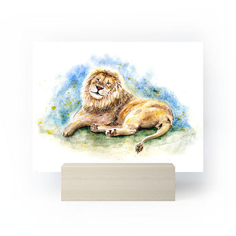 Anna Shell Lazy lion Mini Art Print