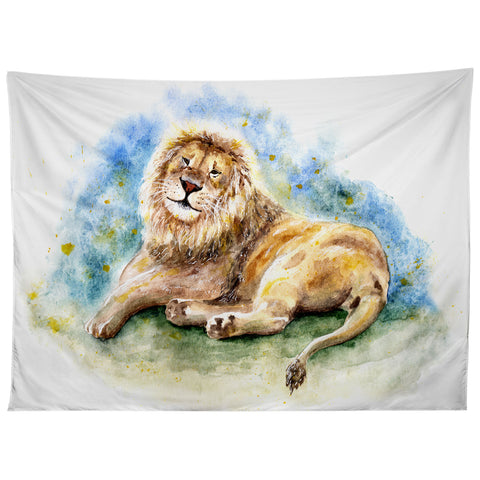 Anna Shell Lazy lion Tapestry