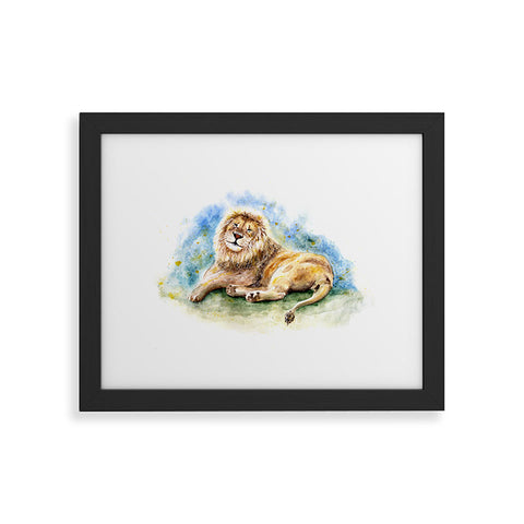 Anna Shell Lazy lion Framed Art Print