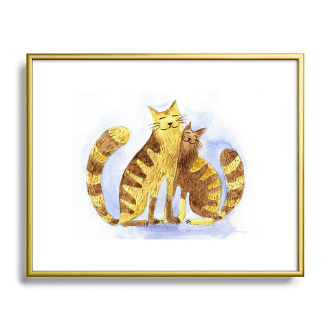 Anna Shell Love cats Metal Framed Art Print