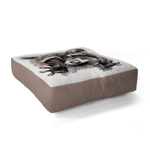 Anna Shell Magic raccoon Floor Pillow Square