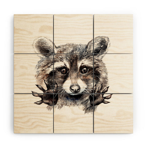 Anna Shell Magic raccoon Wood Wall Mural