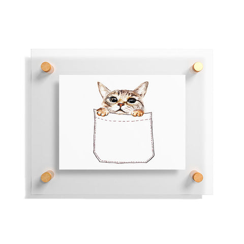 Anna Shell Pocket cat Floating Acrylic Print