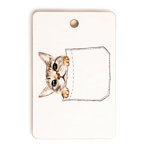 Anna Shell Pocket cat Cutting Board Rectangle