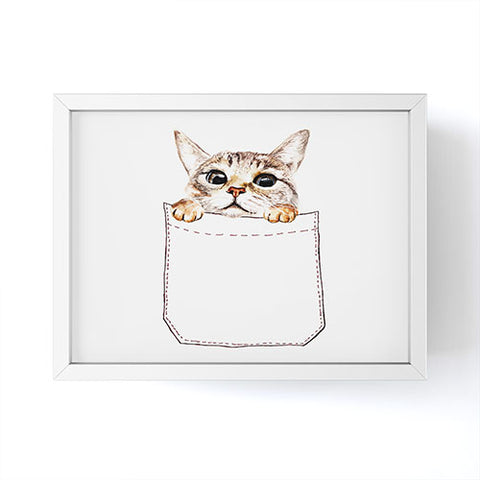 Anna Shell Pocket cat Framed Mini Art Print