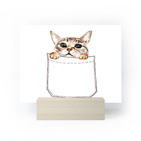 Anna Shell Pocket cat Mini Art Print