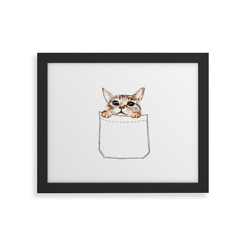 Anna Shell Pocket cat Framed Art Print