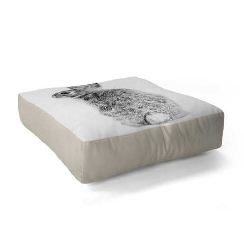 Anna Shell Rabbit Drawing Floor Pillow Square