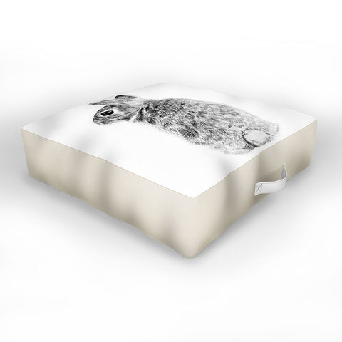 Anna Shell Rabbit drawing Outdoor Floor Cushion