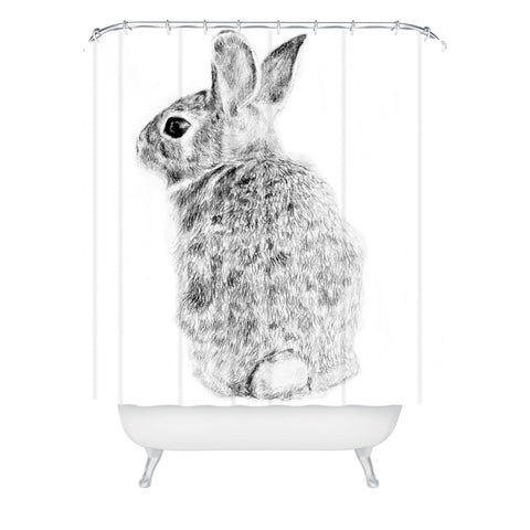 Anna Shell Rabbit drawing Shower Curtain