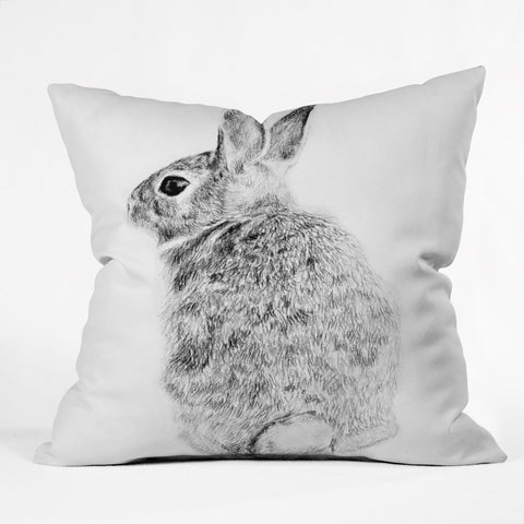 Anna Shell Rabbit Drawing Throw Pillow