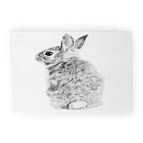 Anna Shell Rabbit drawing Welcome Mat