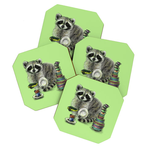 Anna Shell Raccoon Coaster Set