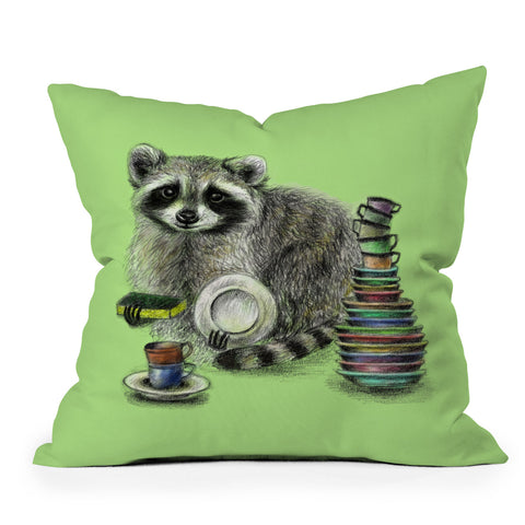 Anna Shell Raccoon Throw Pillow