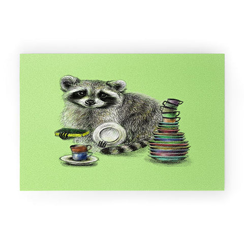 Anna Shell Raccoon Welcome Mat