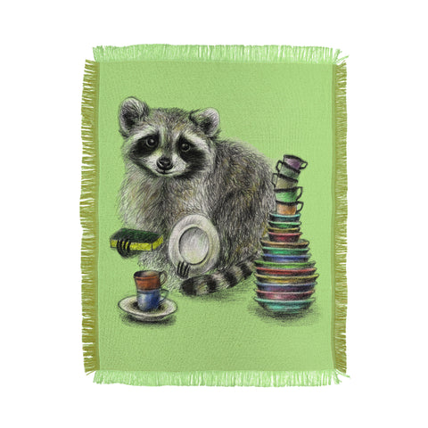 Anna Shell Raccoon Throw Blanket