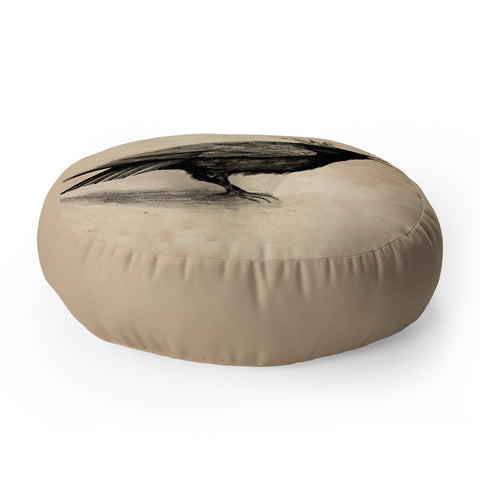 Anna Shell Raven Floor Pillow Round