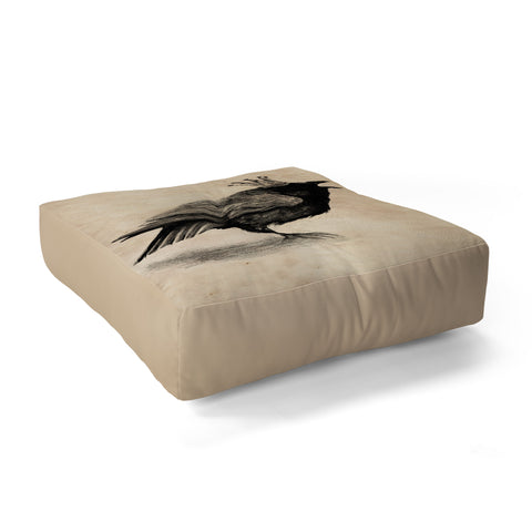 Anna Shell Raven Floor Pillow Square