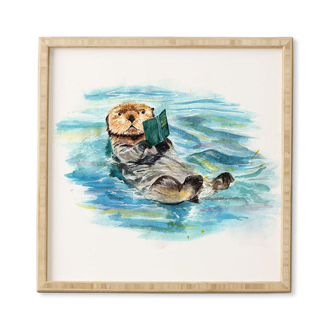 Anna Shell reading otter Framed Wall Art