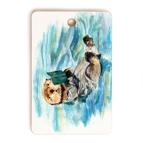 Anna Shell reading otter Cutting Board Rectangle